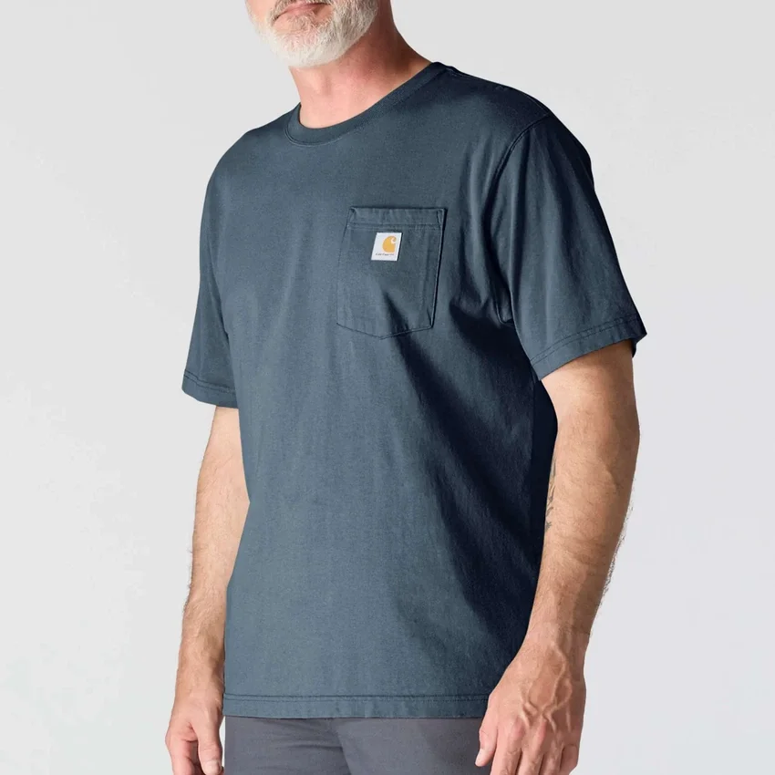 Camiseta icónica K87 de corte holgado y tejido grueso con bolsillo para hombre