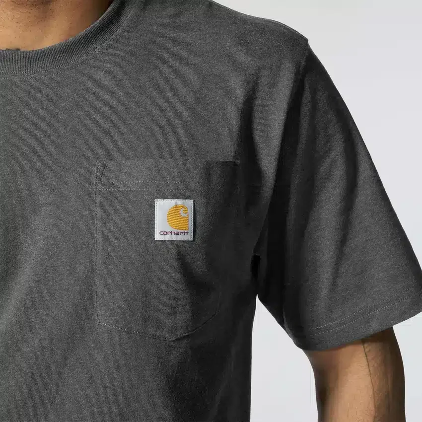 Camiseta icónica K87 de corte holgado y tejido grueso con bolsillo para hombre