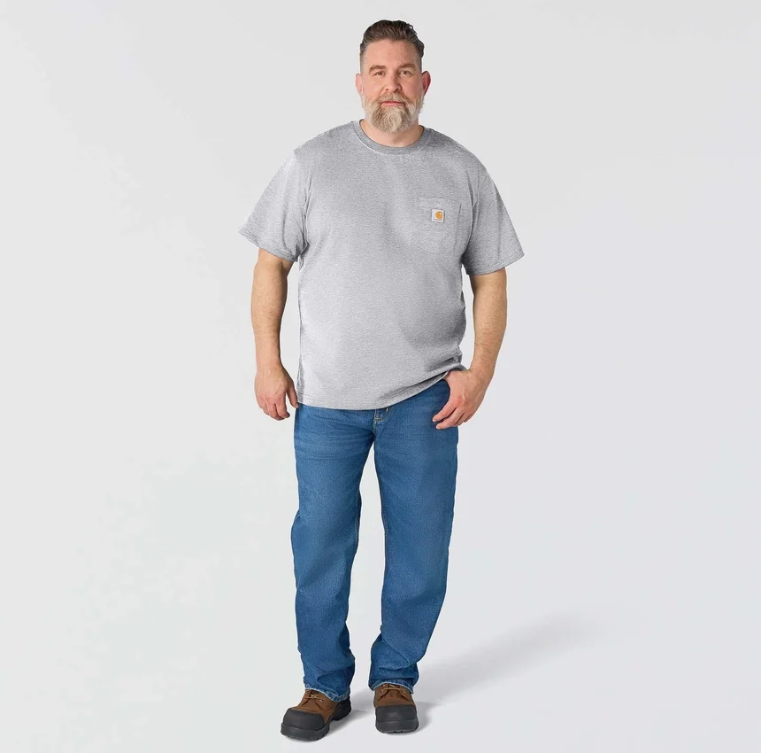 Camiseta icónica K87 de corte holgado y tejido grueso con bolsillo para hombre