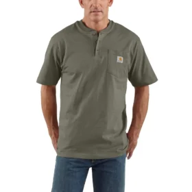 Camiseta panadera de hombre Dearborn, corte holgado y tejido grueso, con bolsillo