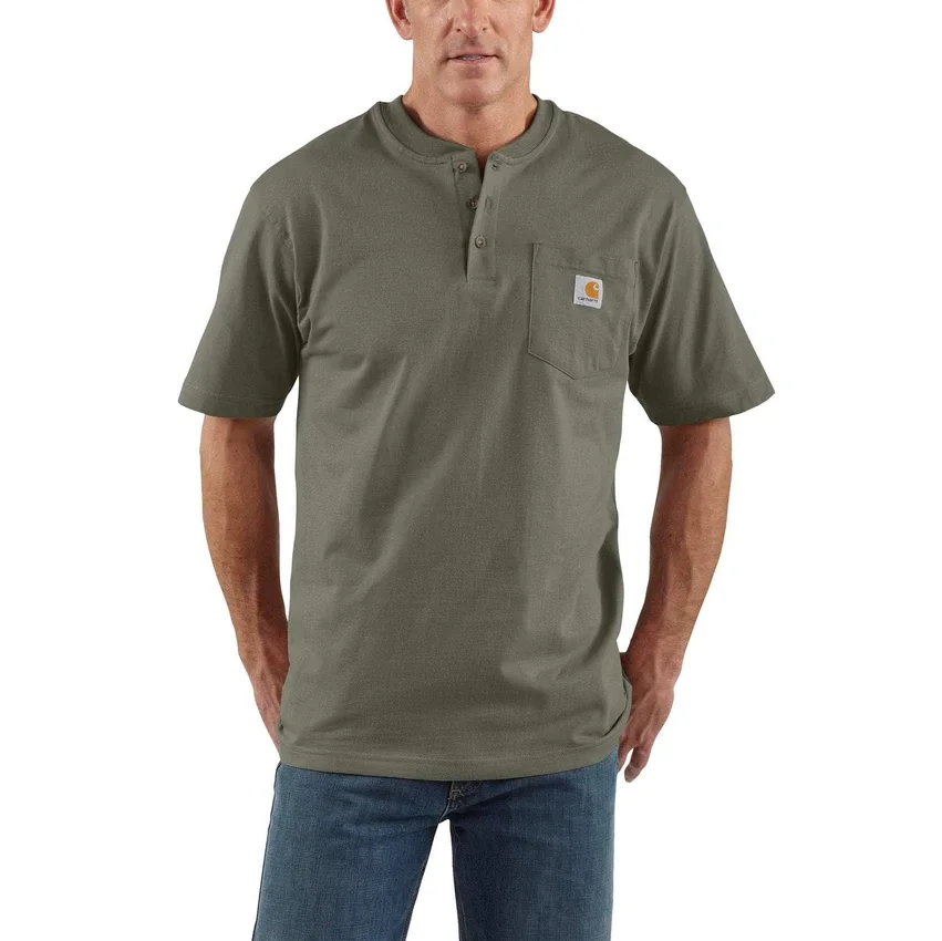 Camiseta panadera de hombre Dearborn, corte holgado y tejido grueso, con bolsillo
