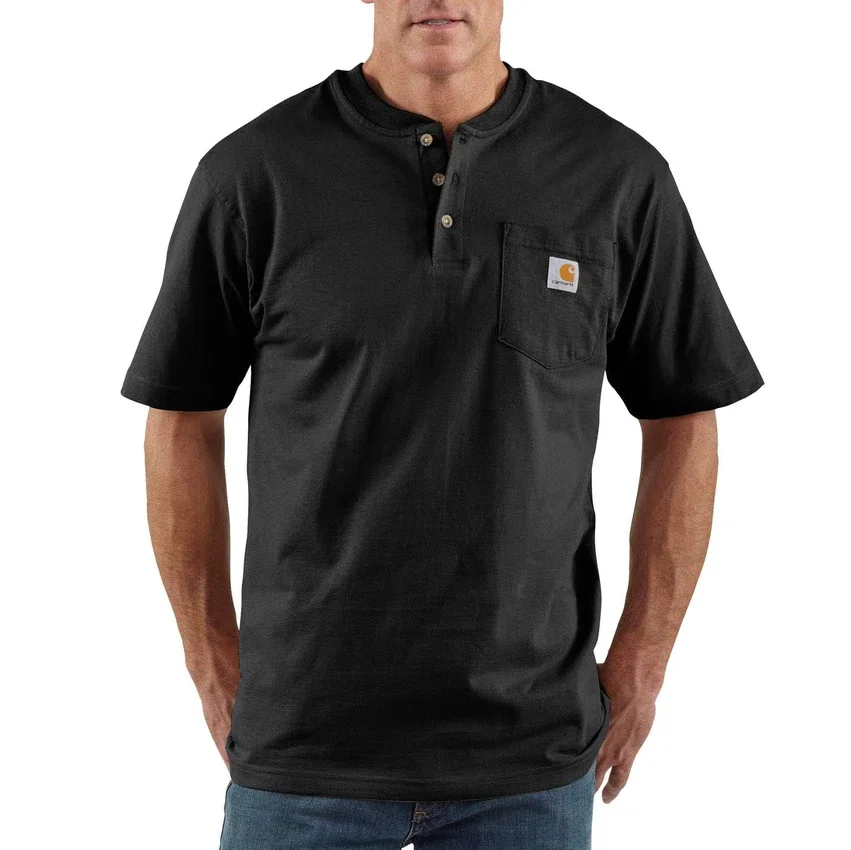 Camiseta panadera de hombre Dearborn, corte holgado y tejido grueso, con bolsillo