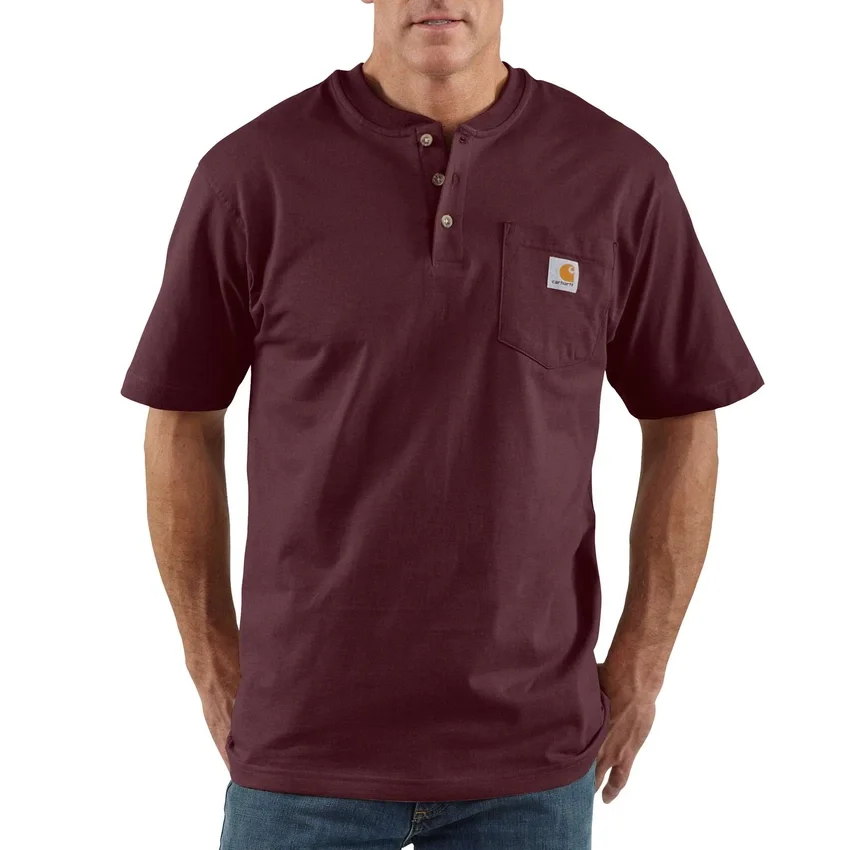 Camiseta panadera de hombre Dearborn, corte holgado y tejido grueso, con bolsillo