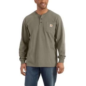 Camiseta panadera de manga larga con bolsillo para hombre, corte holgado y tejido grueso, modelo Dearborn
