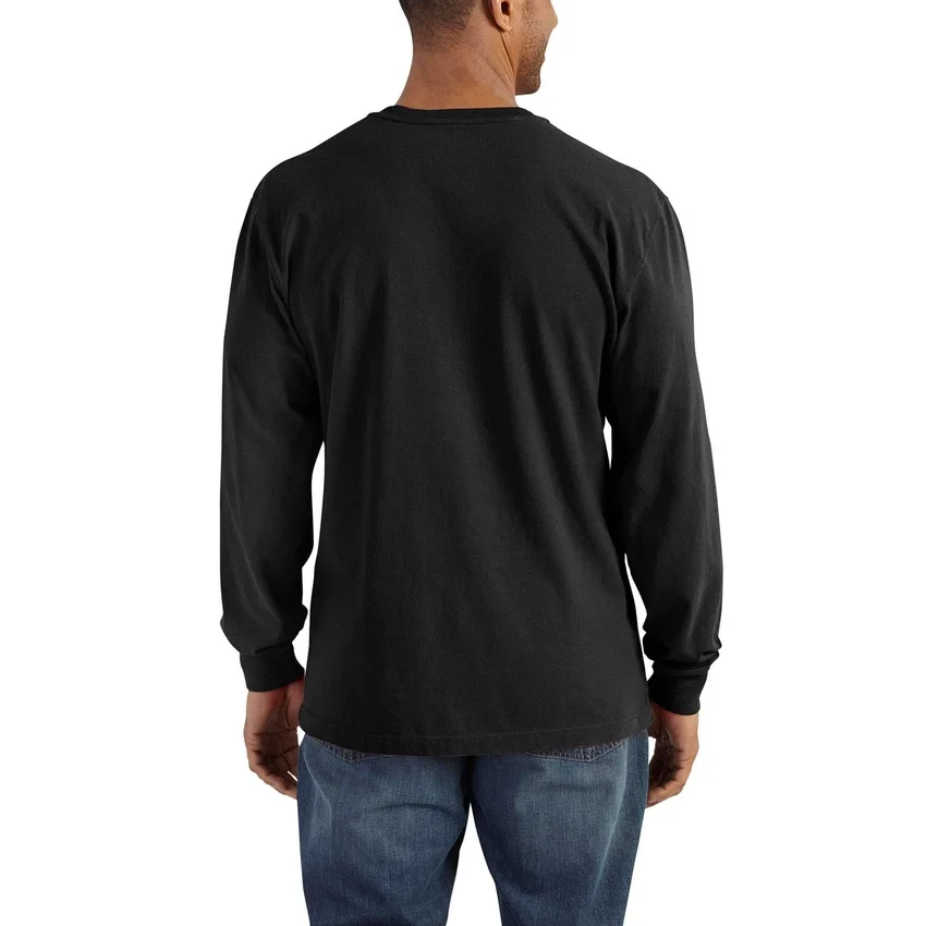 Camiseta panadera de manga larga con bolsillo para hombre, corte holgado y tejido grueso, modelo Dearborn