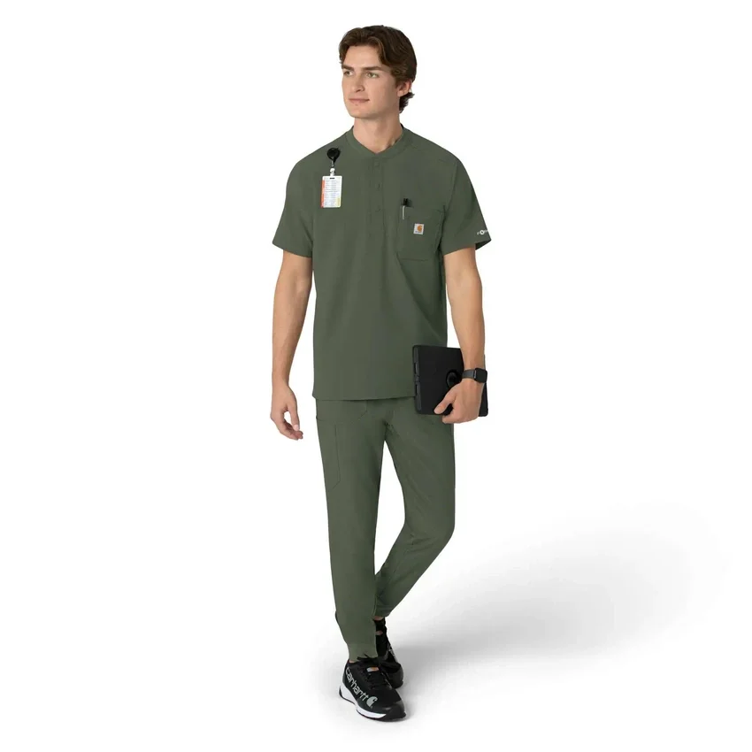 Camiseta panadera Henley para hombre Force Cross-Flex