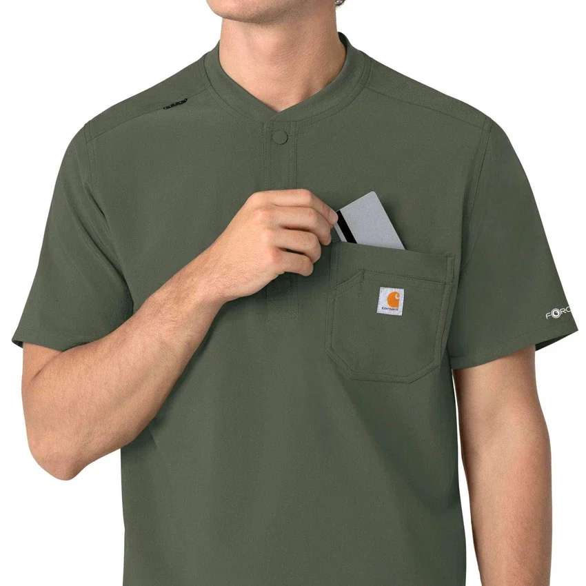 Camiseta panadera Henley para hombre Force Cross-Flex