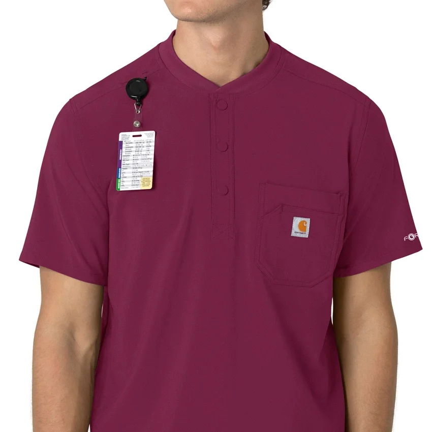 Camiseta panadera Henley para hombre Force Cross-Flex