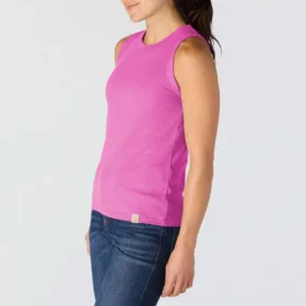Camiseta sin mangas de mujer de Tencel, ligera y transpirable, con tejido acanalado