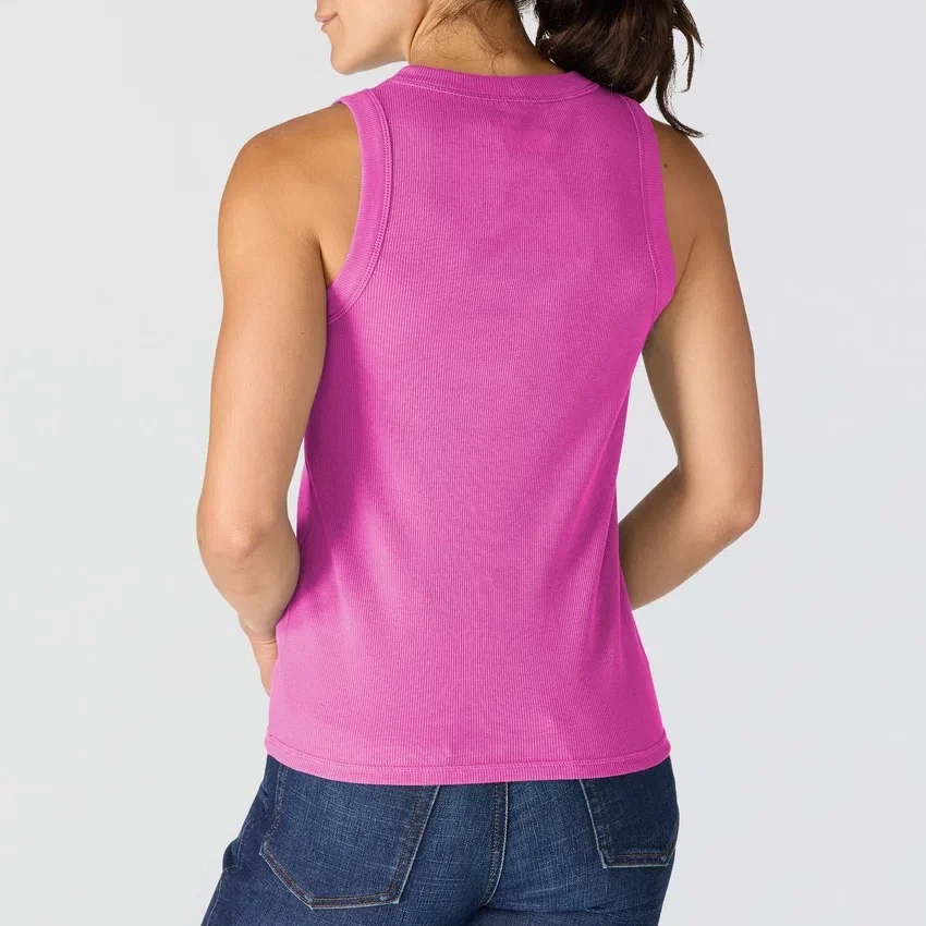 Camiseta sin mangas de mujer de Tencel, ligera y transpirable, con tejido acanalado