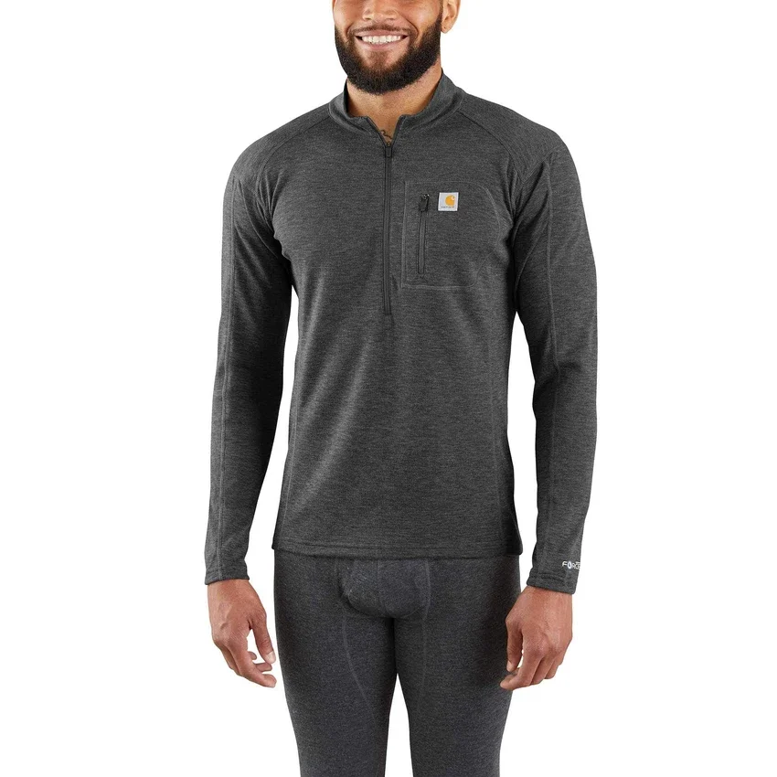 Camiseta térmica de media cremallera para hombre - Carhartt Force® - Peso medio - Poliéster y lana