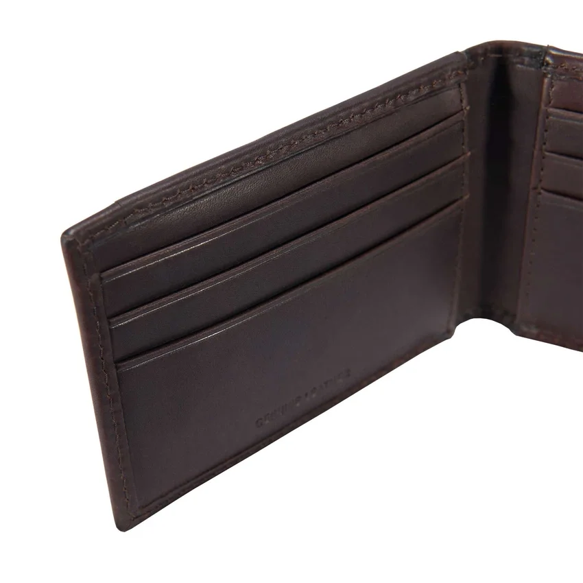 Cartera con bolsillo delantero de cuero curtido al aceite