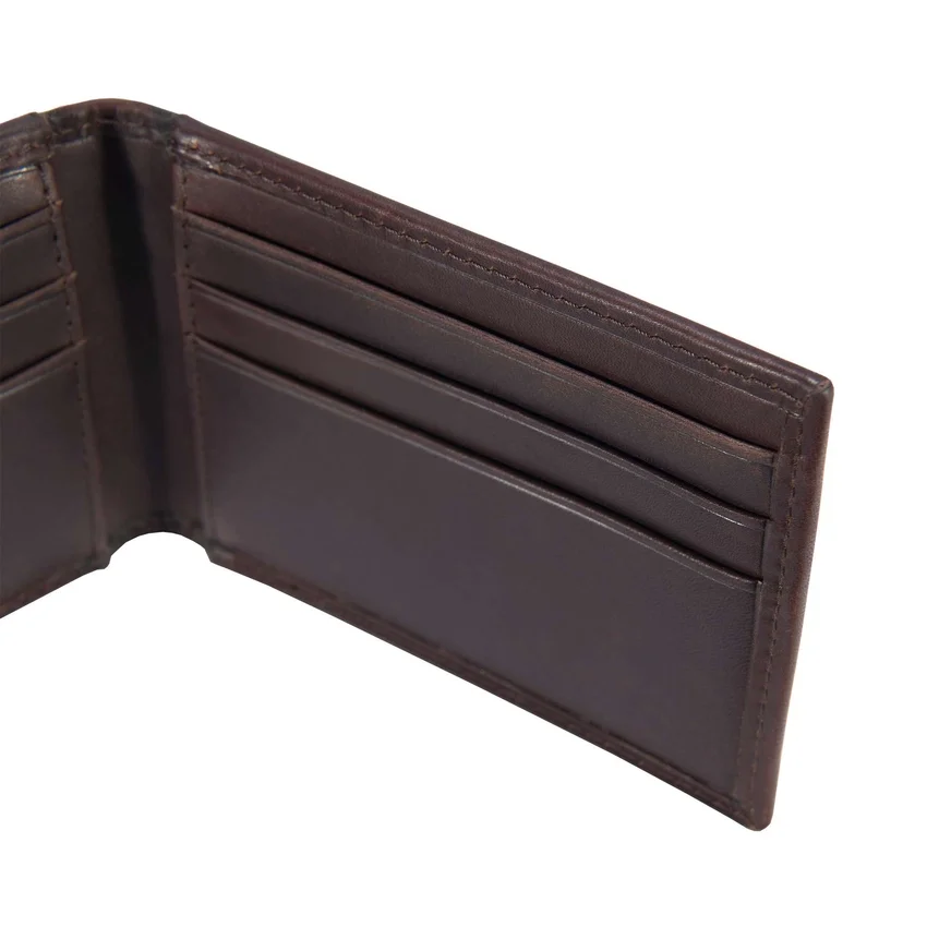 Cartera con bolsillo delantero de cuero curtido al aceite