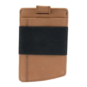 Cartera con bolsillo delantero de piel de silla de montar