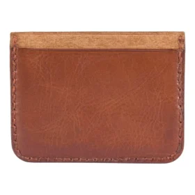 Cartera con bolsillo delantero de piel patinada