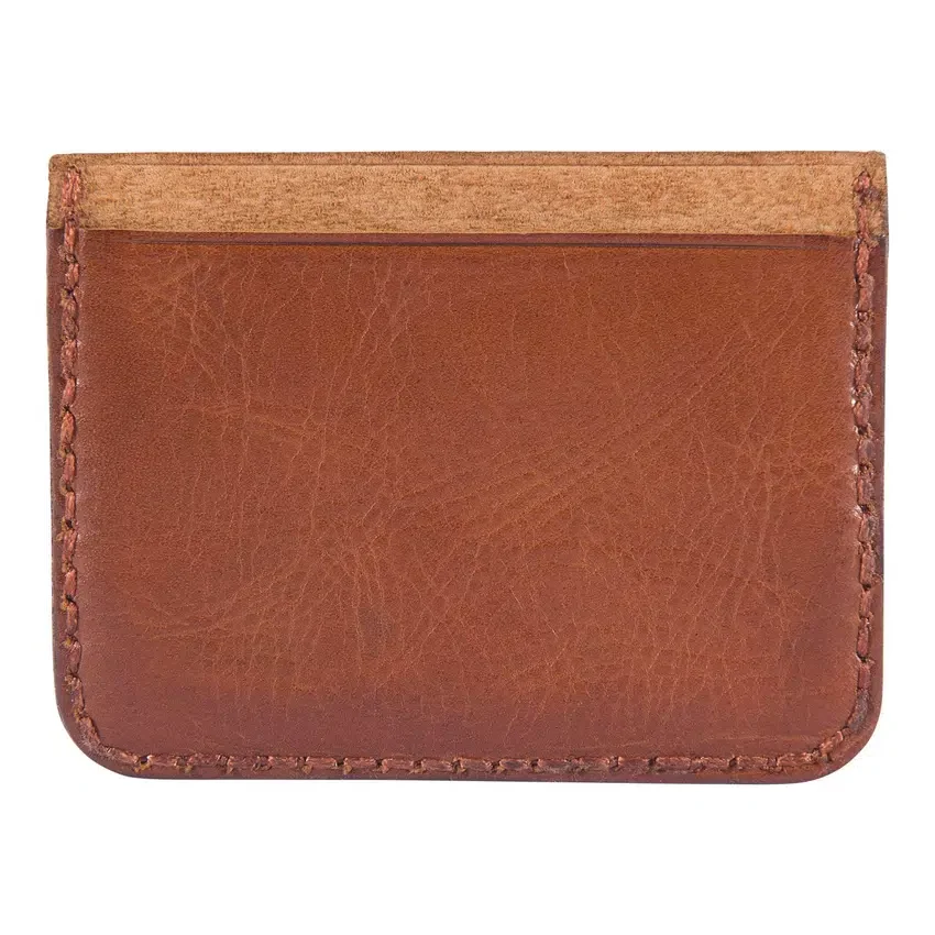 Cartera con bolsillo delantero de piel patinada