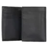 Cartera de cuero de tres pliegues con triple costura