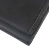 Cartera de cuero de tres pliegues con triple costura