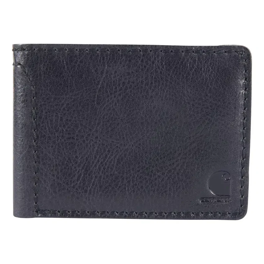 Cartera plegable de cuero patinado