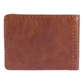Cartera plegable de cuero patinado