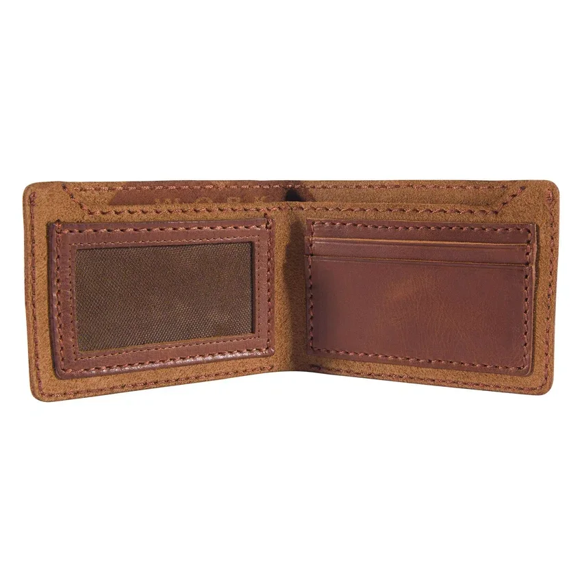 Cartera plegable de cuero patinado