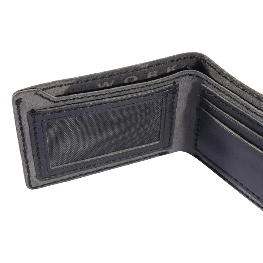 Cartera plegable de cuero patinado
