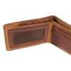 Cartera plegable de cuero patinado
