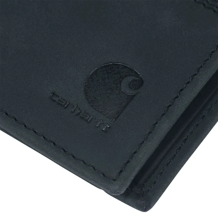 Cartera plegable de dos compartimentos de cuero de silla de montar