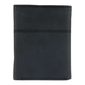 Cartera plegable en tres partes de piel de silla de montar