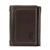 Cartera plegable en tres partes de piel granulada