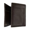 Cartera tríptica de piel granulada