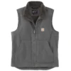 Chaleco de cuello alto para hombre, de Washed Duck y forrado de sherpa