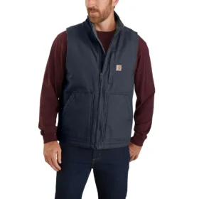 Chaleco de cuello alto para hombre, de Washed Duck y forrado de sherpa