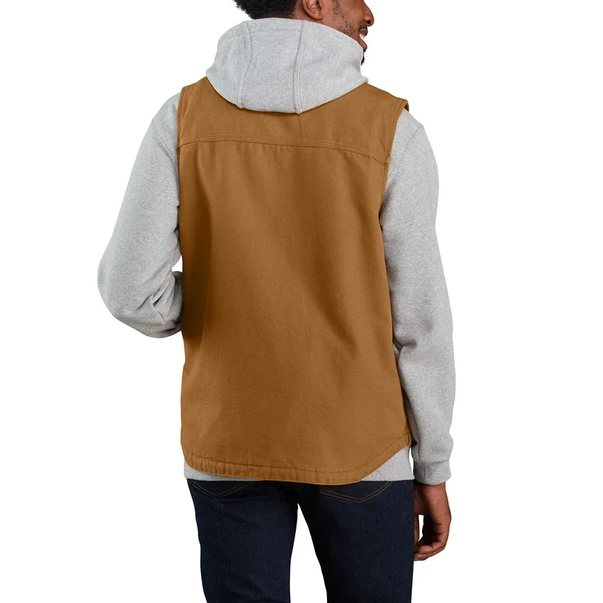 Chaleco de cuello alto para hombre, de Washed Duck y forrado de sherpa
