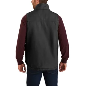 Chaleco de cuello alto para hombre, de Washed Duck y forrado de sherpa