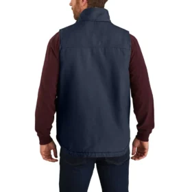Chaleco de cuello alto para hombre, de Washed Duck y forrado de sherpa