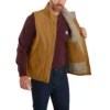 Chaleco de cuello alto para hombre, de Washed Duck y forrado de sherpa