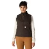 Chaleco de cuello alto para mujer, de Washed Duck con forro de sherpa