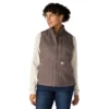 Chaleco de cuello alto para mujer, de Washed Duck con forro de sherpa