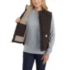 Chaleco de cuello alto para mujer, de Washed Duck con forro de sherpa