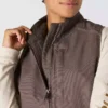 Chaleco de cuello alto para mujer, de Washed Duck con forro de sherpa