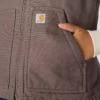 Chaleco de cuello alto para mujer, de Washed Duck con forro de sherpa
