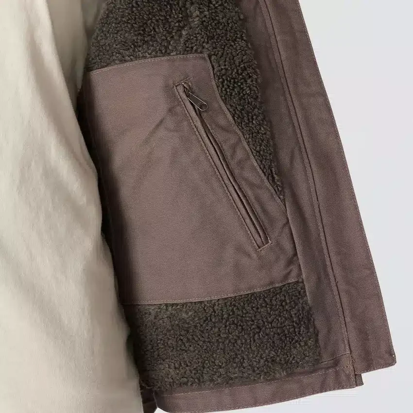 Chaleco de cuello alto para mujer, de Washed Duck con forro de sherpa