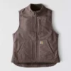 Chaleco de cuello alto para mujer, de Washed Duck con forro de sherpa