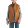 Chaleco de lona con forro de forro polar Sherpa y cremallera frontal para niño