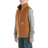 Chaleco de lona con forro de forro polar Sherpa y cremallera frontal para niño