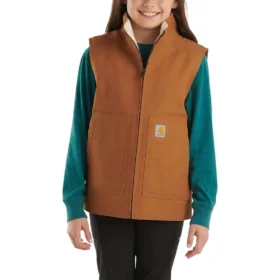 Chaleco de lona con forro de sherpa para niña (niños/jóvenes)
