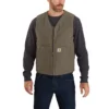 Chaleco resistente de lona Washed Duck con forro de sherpa para hombre