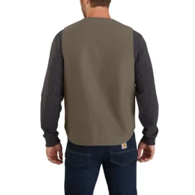 Chaleco resistente de lona Washed Duck con forro de sherpa para hombre