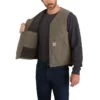 Chaleco resistente de lona Washed Duck con forro de sherpa para hombre